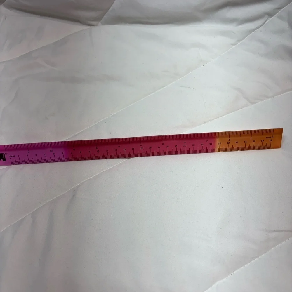 New Fun Up & up 13” Acrylic Ruler Pink Red and Orange